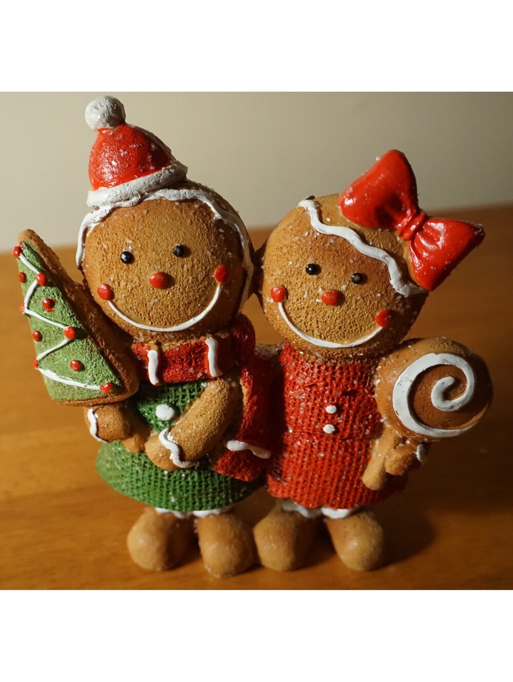 Gingerbread Man Couple Figurine Tree Cookie Lollipop Christmas Kitchen Decor New